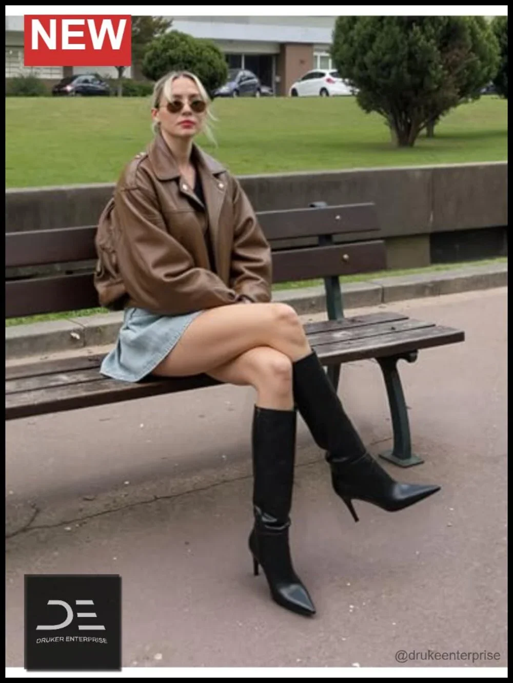 Women's Knee High Faux Leather Stiletto Heel Boots Pointed Toe Zip